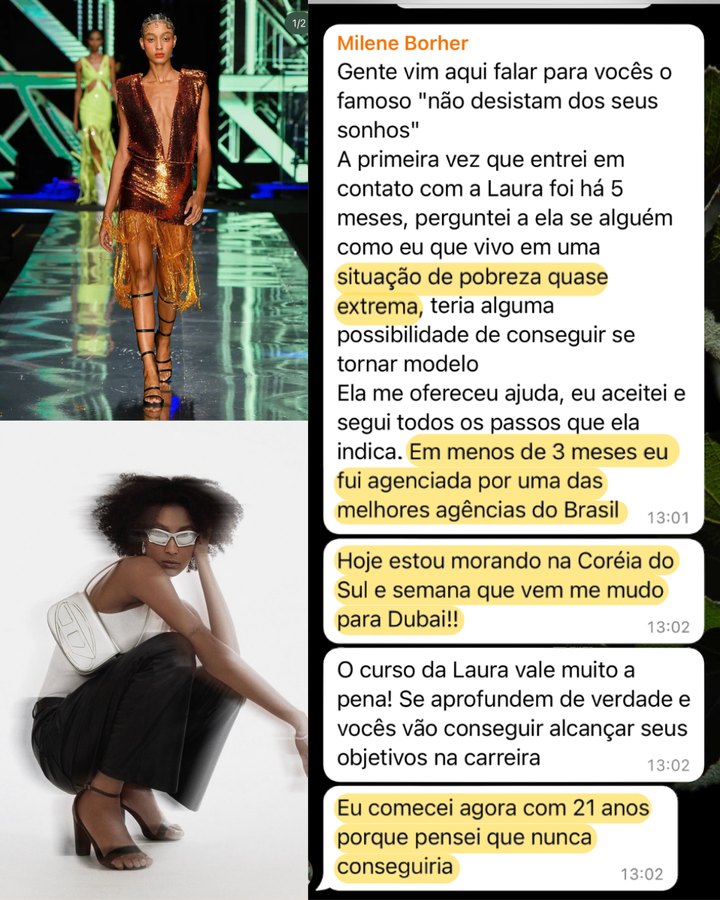 Milene, depoimento em print de conversa