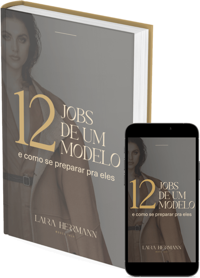 E-book 12 jobs de modelo, capa e versão no celular