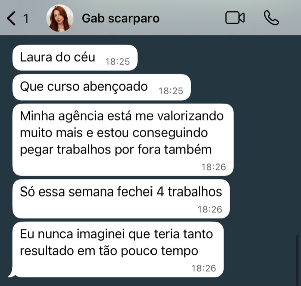 Depoimento de aluna do Model Pro