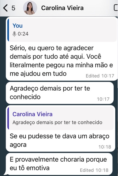 Depoimento de aluna do Model Pro