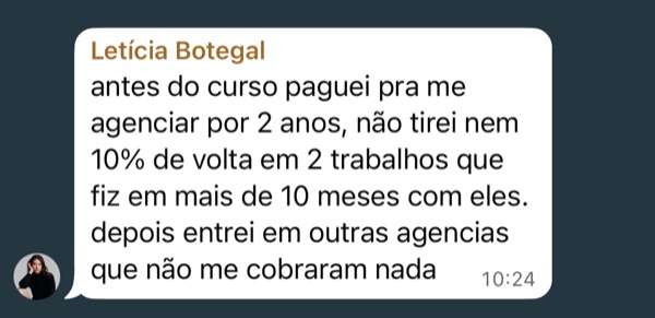 Depoimento de aluna do Model Pro